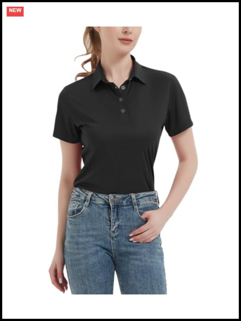 Women's Quick Dry UPF 50+ Short Sleeve Polo Shirt Stretchy Golf Athletic